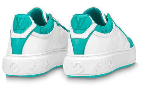 (WMNS) LOUIS VUITTON Time Out Sneakers 'White and Teal Monogram' 1AB349