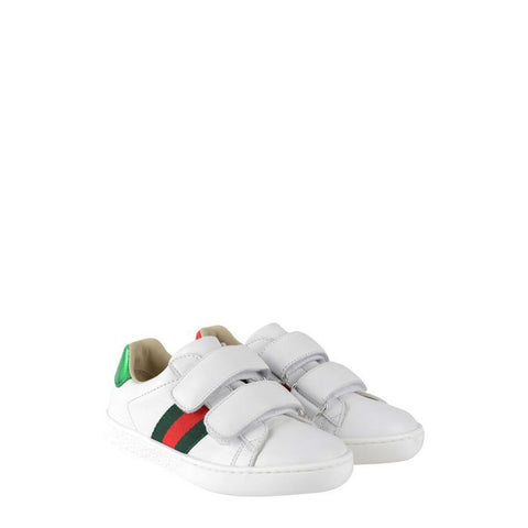 Boys' Motif Leather Velcro Low Top Trainers
