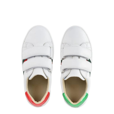Boys' Motif Leather Velcro Low Top Trainers
