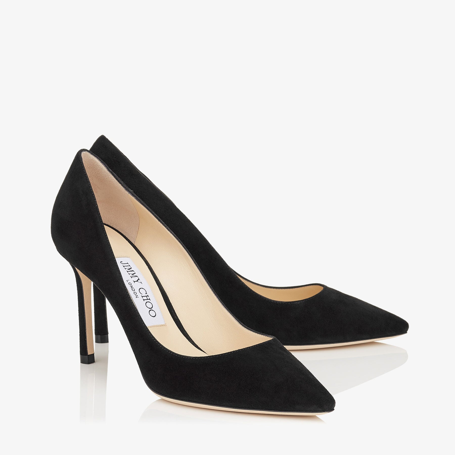 Romy 85 Black Suede Pointed Pumps