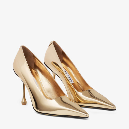 Ixia 95 Gold Liquid Metal Leather Pumps