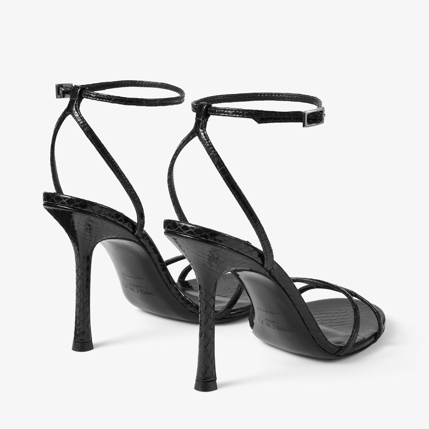 Leo 100 Black Candy Wrap Leather Sandal