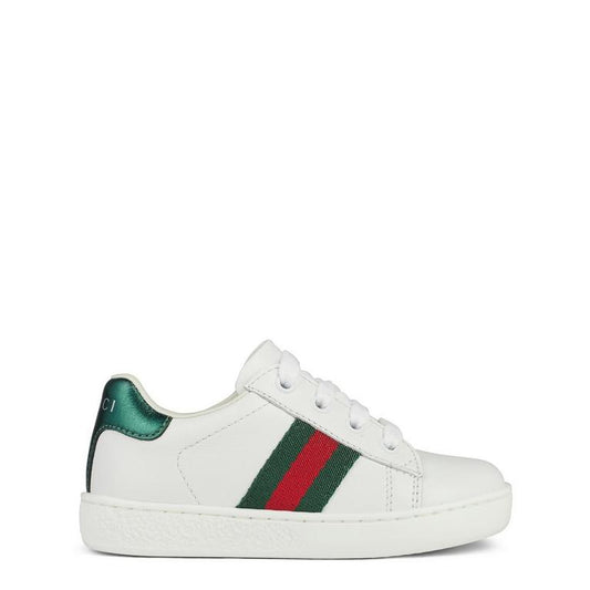 Boys' Striped Leather Ace Lace Up Trainers