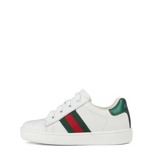 Boys' Striped Leather Ace Lace Up Trainers