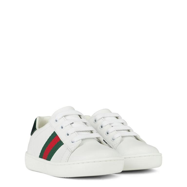 Boys' Striped Leather Ace Lace Up Trainers