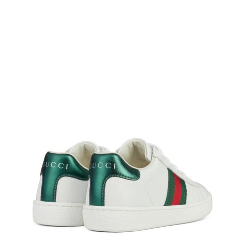 Boys' Striped Leather Ace Lace Up Trainers