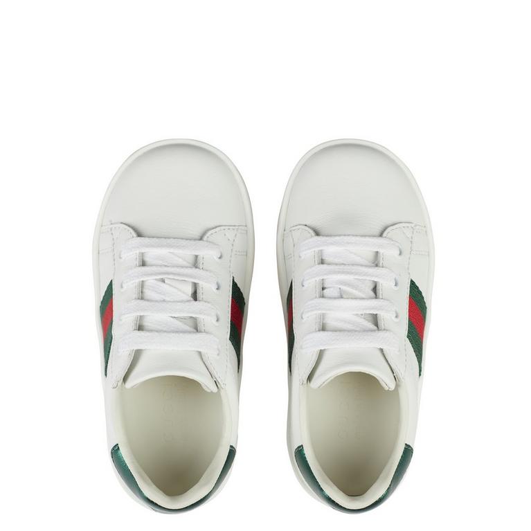 Boys' Striped Leather Ace Lace Up Trainers