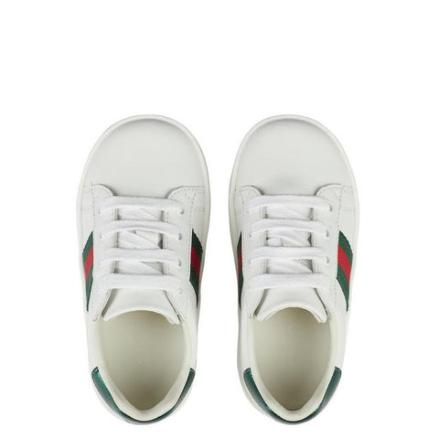 Boys' Striped Leather Ace Lace Up Trainers