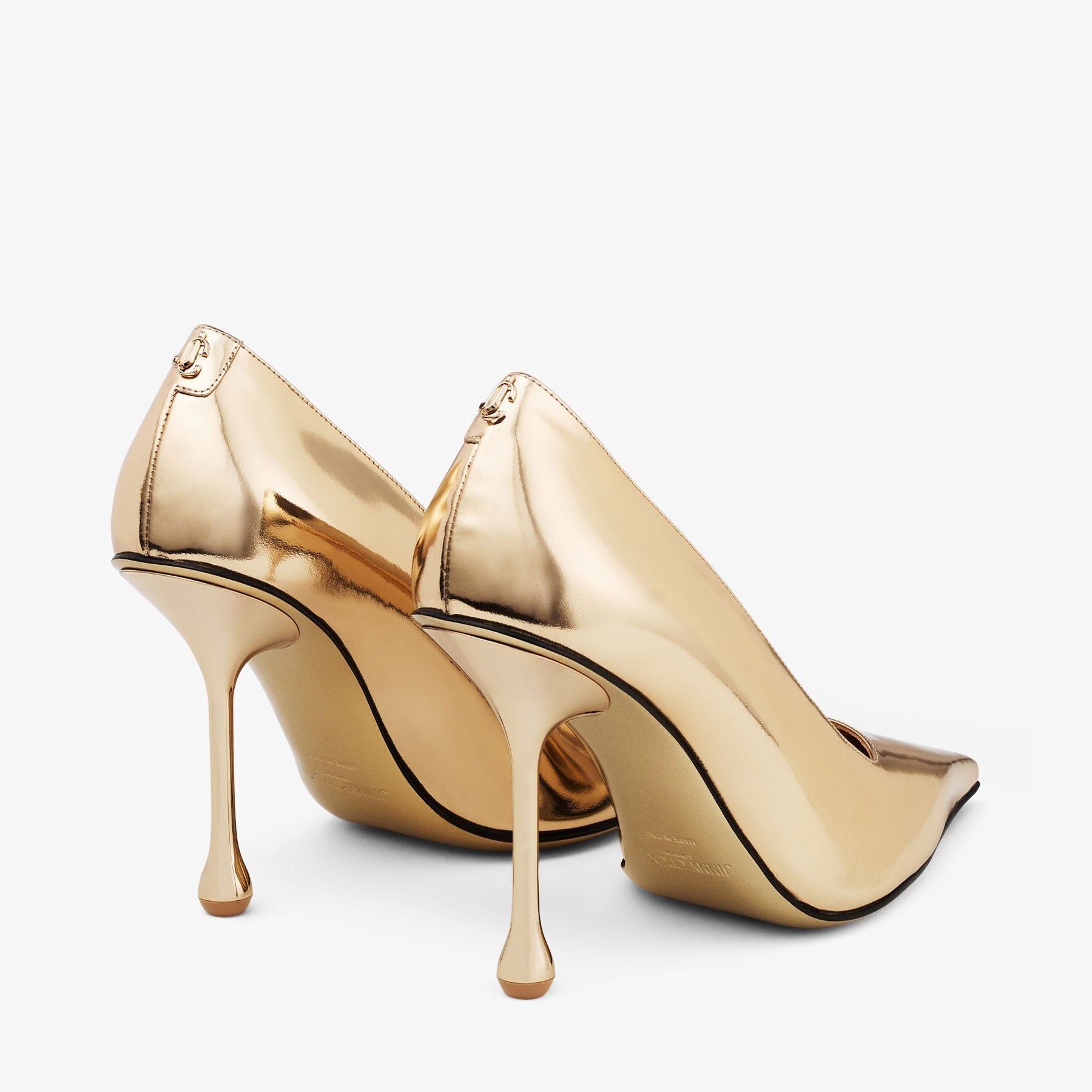 Ixia 95 Gold Liquid Metal Leather Pumps