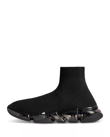 Balenciaga Men's Speed 2.0 Full Clear Sole Knit Sneakers
