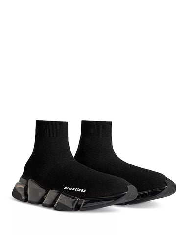 Balenciaga Men's Speed 2.0 Full Clear Sole Knit Sneakers