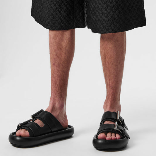 Alexander McQueen Leather Double Buckle Sandals