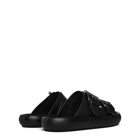 Alexander McQueen Leather Double Buckle Sandals