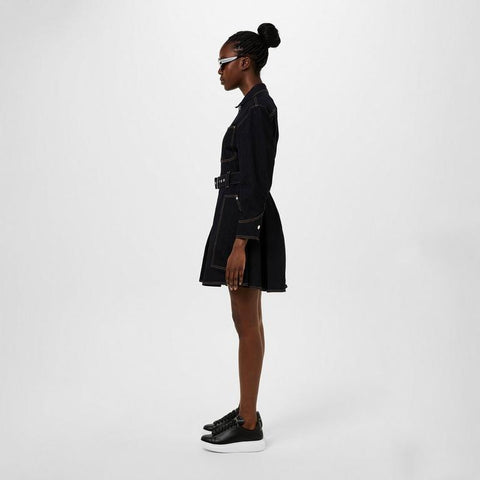 Women's Logo Print Leather Oversized Trainers