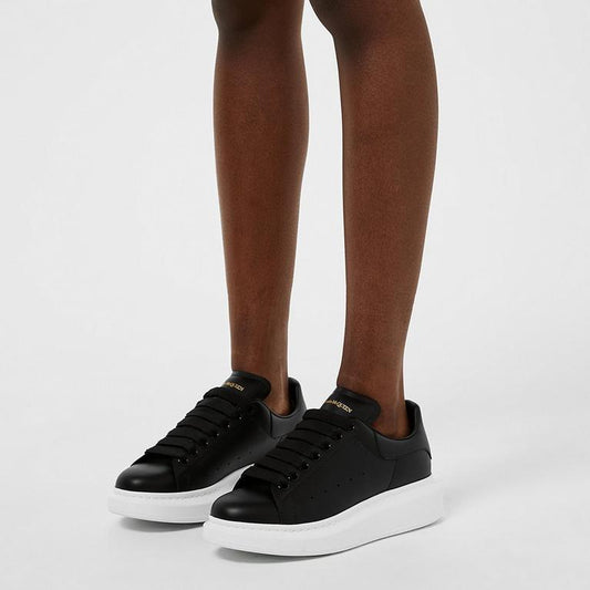 Women's Logo Print Leather Oversized Trainers