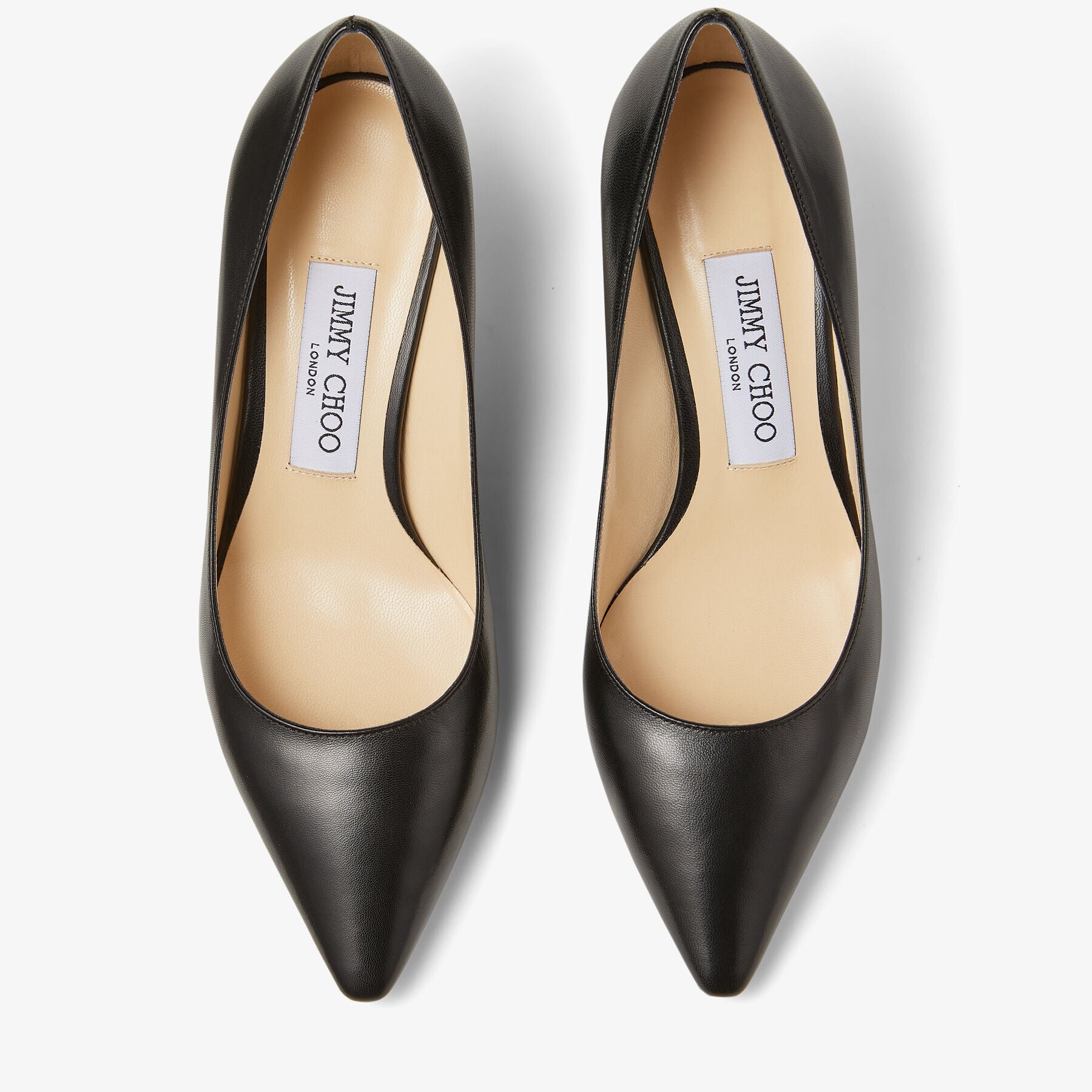 Romy 60 Black Kid Leather Pointed-Toe Pumps
