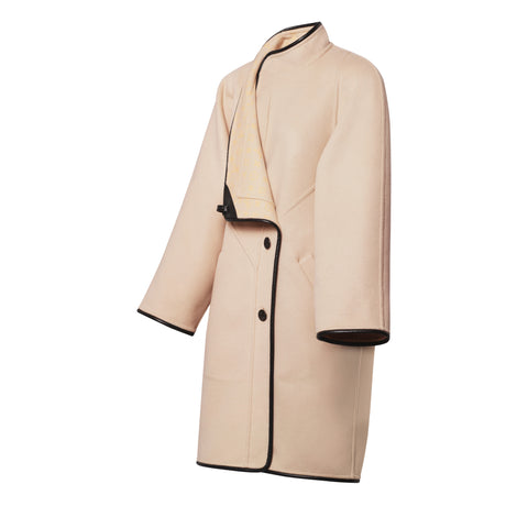 Double Face Long Clip Front Coat