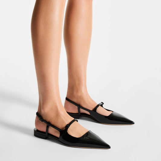 Didi Flat Black Patent Leather Flats