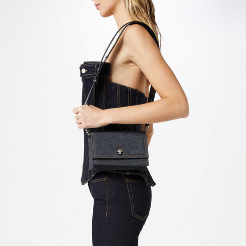 Dark Wash Denim Bustier Top