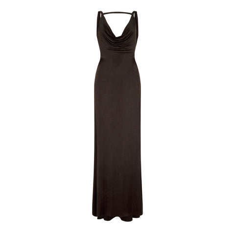 Cowl Neck Evening Dress