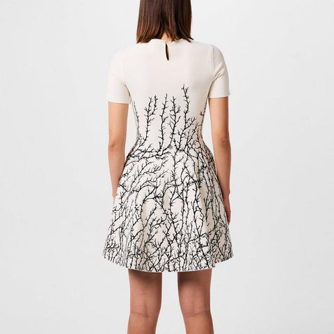 Cream Dress With Decorative Pattern