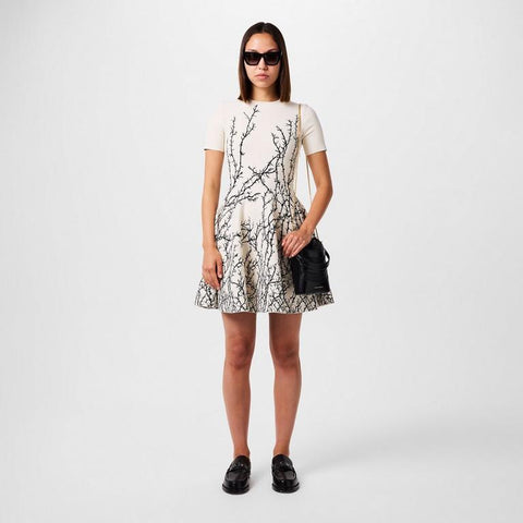 Cream Dress With Decorative Pattern