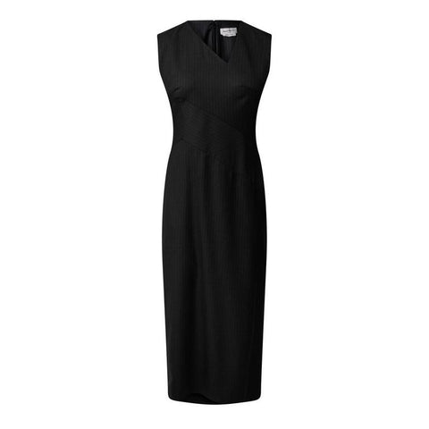 Alexander Mcqueen Pinstriped Midi Dress