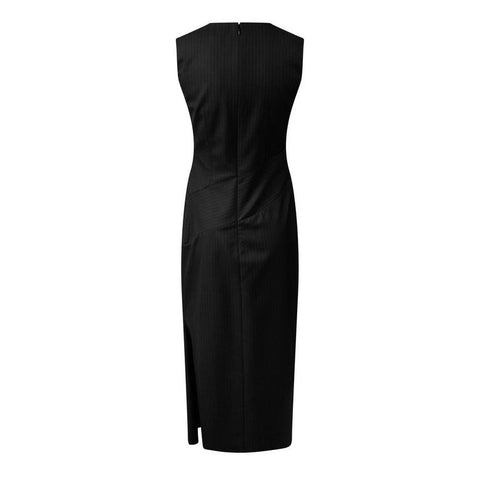 Alexander Mcqueen Pinstriped Midi Dress