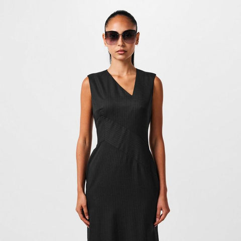 Alexander Mcqueen Pinstriped Midi Dress