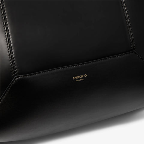 Diamond Tote/M Black Calf Leather Tote Bag