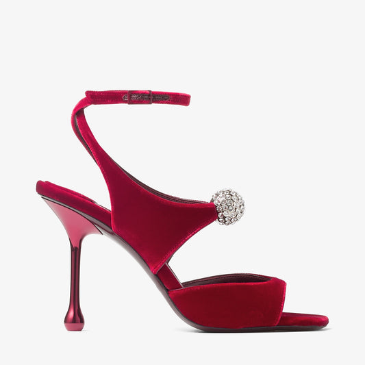 Orb 95 Ruby Red Velvet Sandals