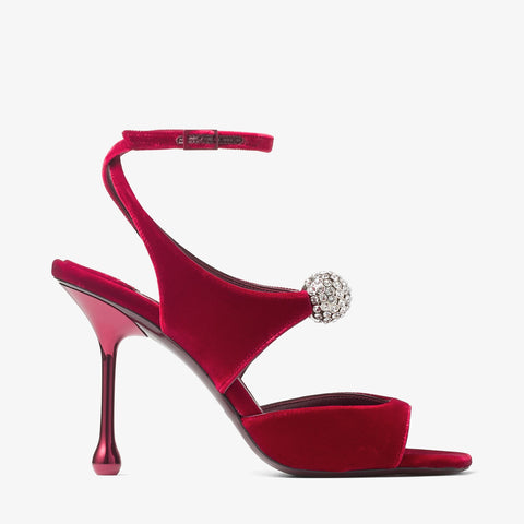 Orb 95 Ruby Red Velvet Sandals