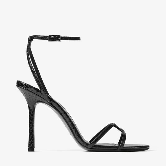 Leo 100 Black Candy Wrap Leather Sandal