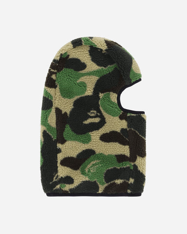 A Bathing Ape ABC Camo Boa Fleece Balaclava Green