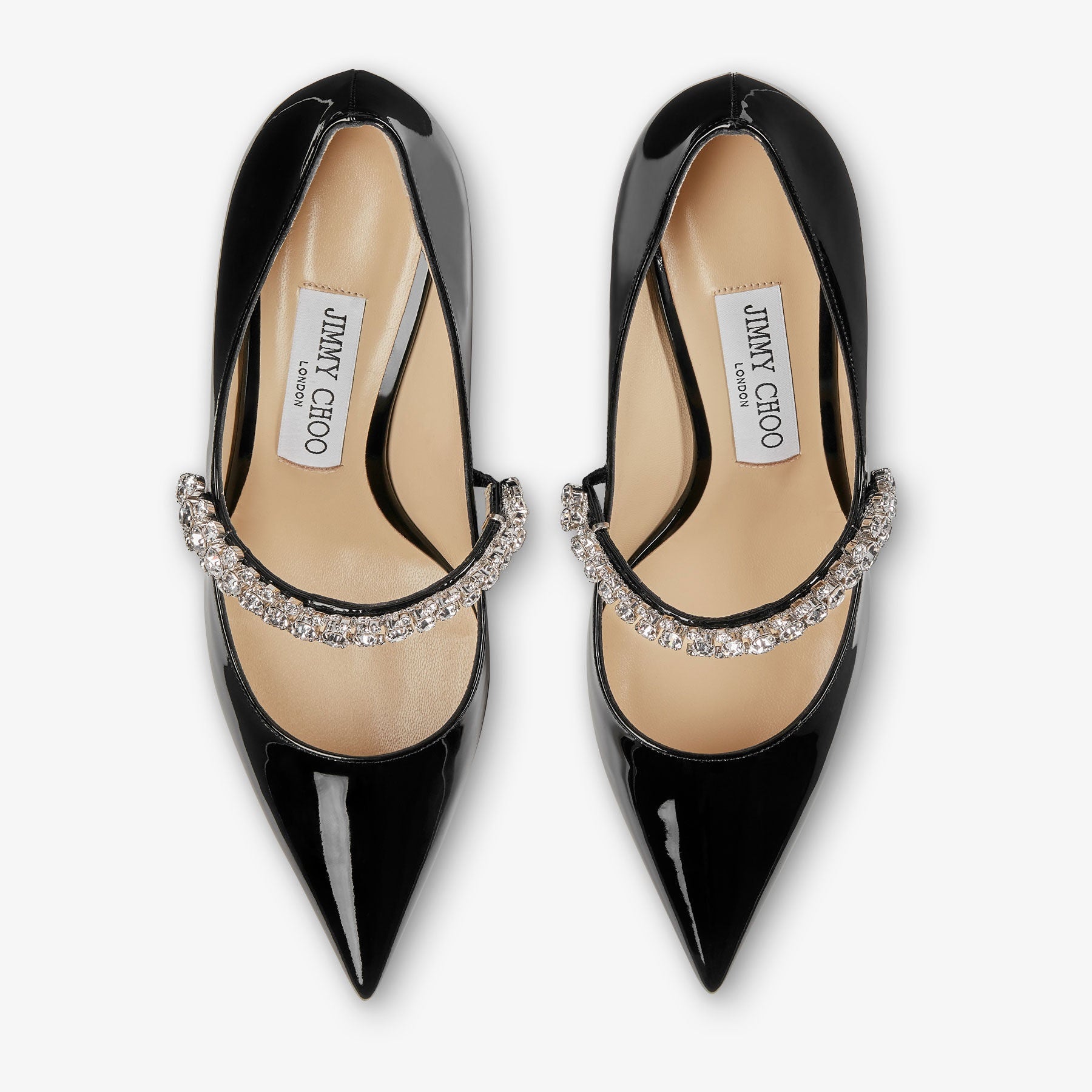 Bing Pump 65 Black Patent Leather Pumps with Swarovski Crystals