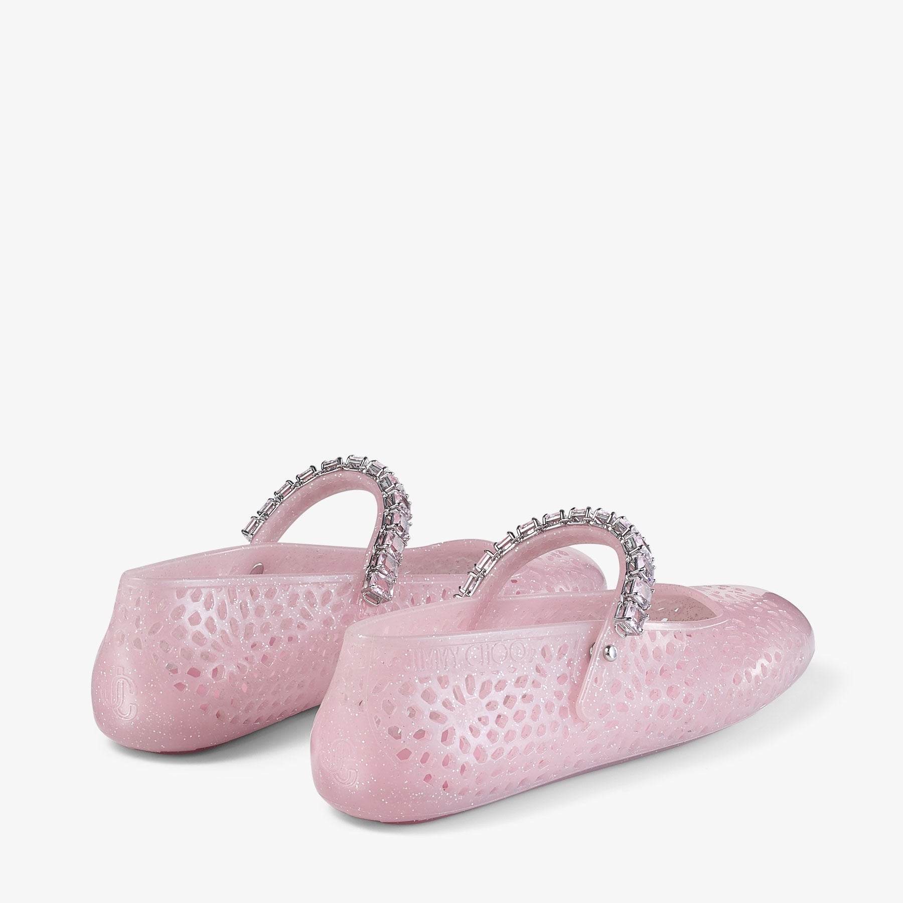 The Jelly Cotton Candy Jelly Ballerina Flats with Crystal Embellishment