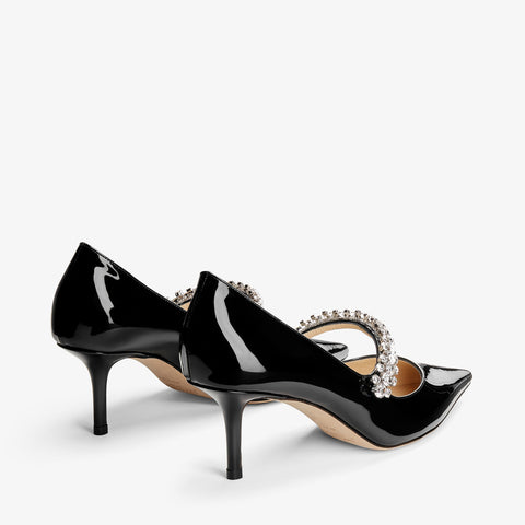 Bing Pump 65 Black Patent Leather Pumps with Swarovski Crystals