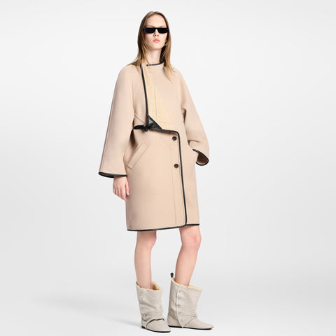 Double Face Long Clip Front Coat