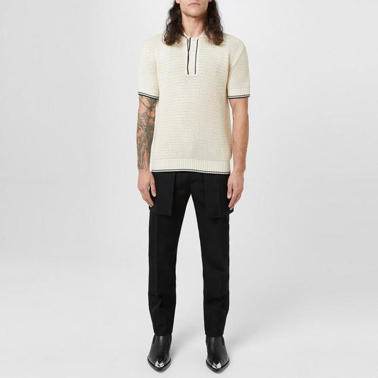 Open Knit Polo Shirt