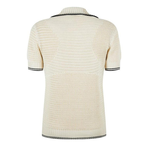 Open Knit Polo Shirt