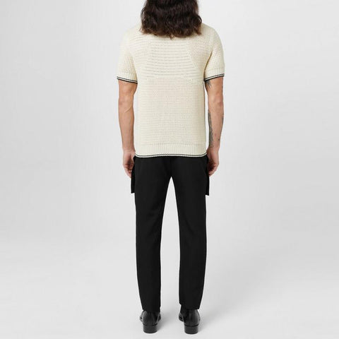 Open Knit Polo Shirt