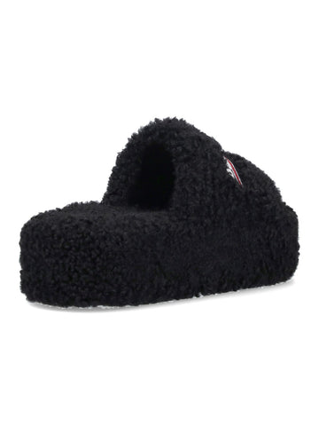 "Furry" slide sandals