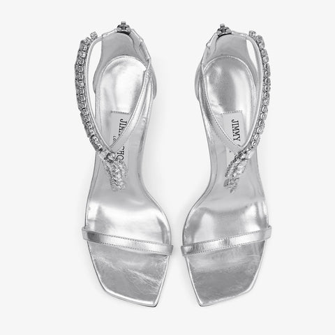 Verity Sandal 100 Silver Vintage Metallic Leather Sandals
