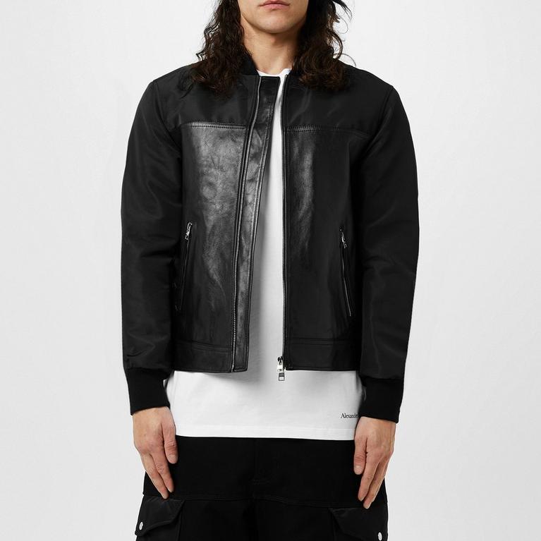 Alexendar Mcqueen Leather And Fabric Jacket