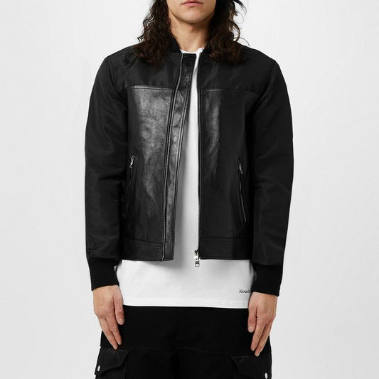 Alexendar Mcqueen Leather And Fabric Jacket
