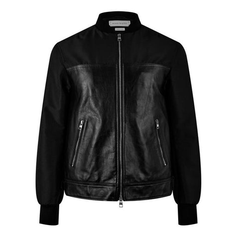 Alexendar Mcqueen Leather And Fabric Jacket