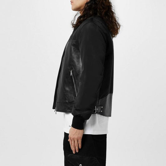 Alexendar Mcqueen Leather And Fabric Jacket