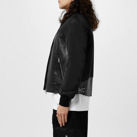Alexendar Mcqueen Leather And Fabric Jacket