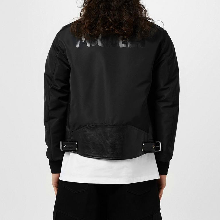 Alexendar Mcqueen Leather And Fabric Jacket