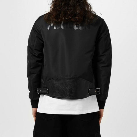 Alexendar Mcqueen Leather And Fabric Jacket